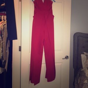 Red Jumpsuit with opening at legs